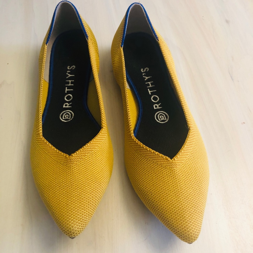 Rothy’s Marigold Yellow Point Flats 8